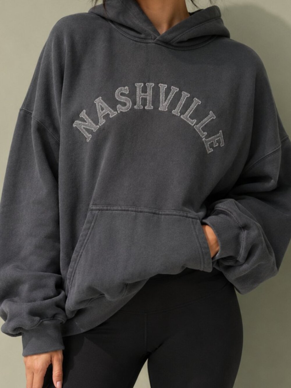 Hollister Embroidered Nashville Grey Hoodie